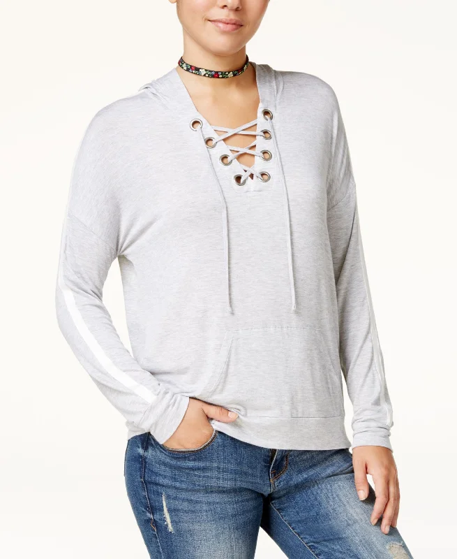 Huge Discounts Hippie Rose Juniors Lace Up Hoodie