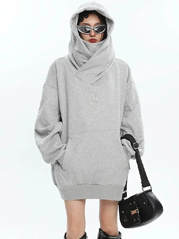 Midnight Sale Summer Solid Color Long Sleeve Baggy Turtleneck Hoodie