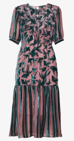 Online Only Fish Velvet Cocktail Dress