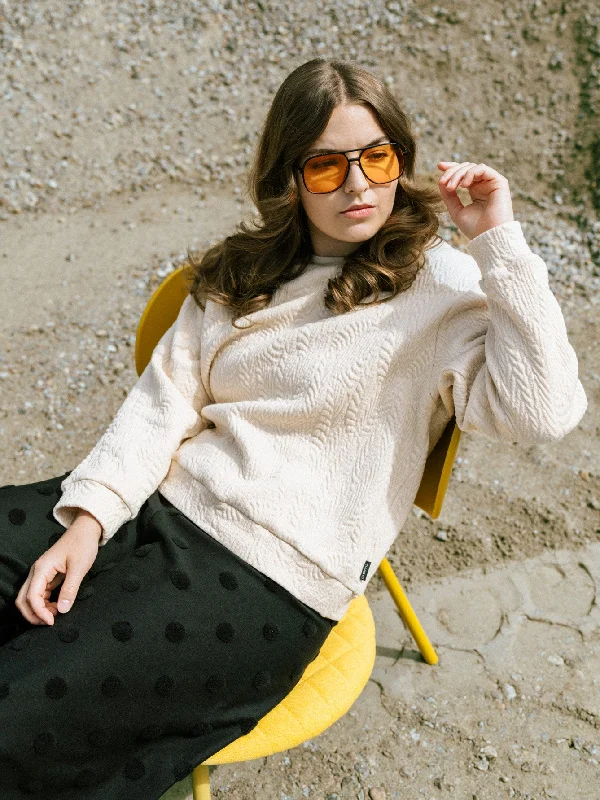 Price Drop Frankie Sweatshirt Wild Jacquard Light Beige