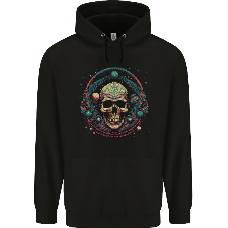 Extra Savings Astro Skull Planets Universe Space Mens 80% Cotton Hoodie