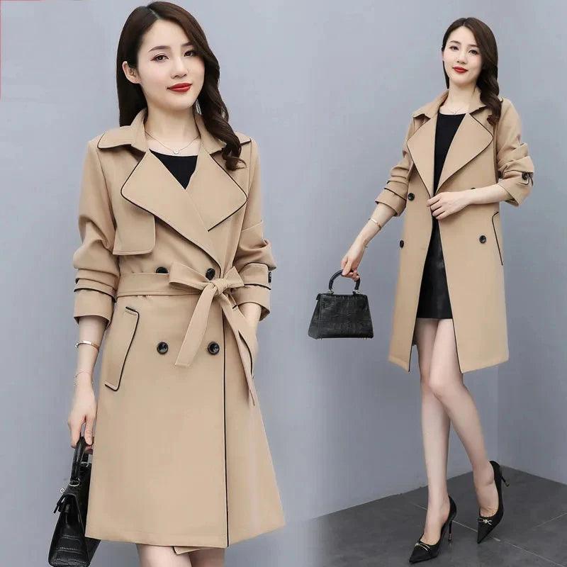 Seasonal Clearance High-Quality Mid-Length Trench Coat Women