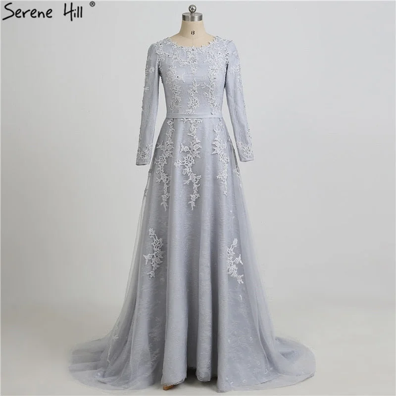 Price Reduction Grey Long Sleeves Beach Evening Dresses Fashion Beading Sequined Tulle HA2105 Price Reduction Grey Long Sleeves Beach Evening Dresses Fashion Beading Sequined Tulle HA2105