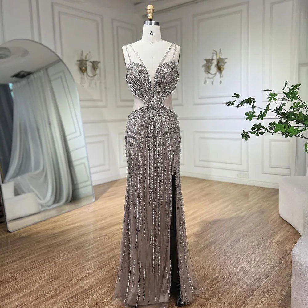 Special Price Serene Hill Blue Cut Out Spaghetti Straps Elegant Mermaid Evening Dresses Gowns Luxury Beaded For Woman Party 2024 LA72305 Special Price Serene Hill Blue Cut Out Spaghetti Straps Elegant Mermaid Evening Dresses Gowns Luxury Beaded For Woman Party 2024 LA72305