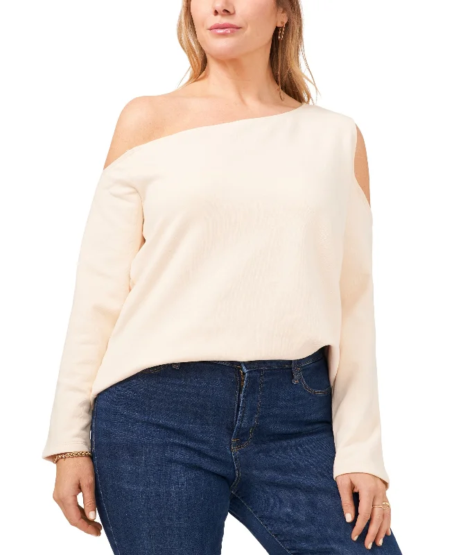 Today’s Special 1.State Plus Size Asymmetrical Cold Shoulder Fleece Sweatshirt