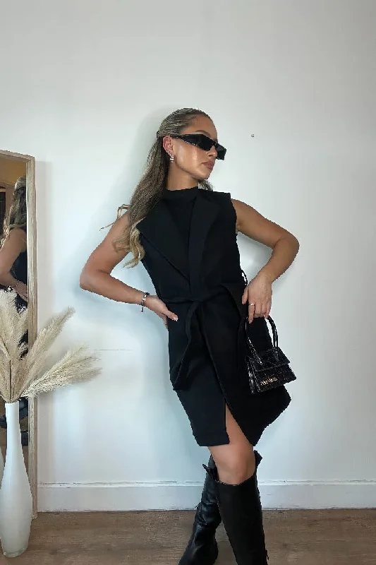Massive Deals ONLY BELT VEST DRESS IN BLACK