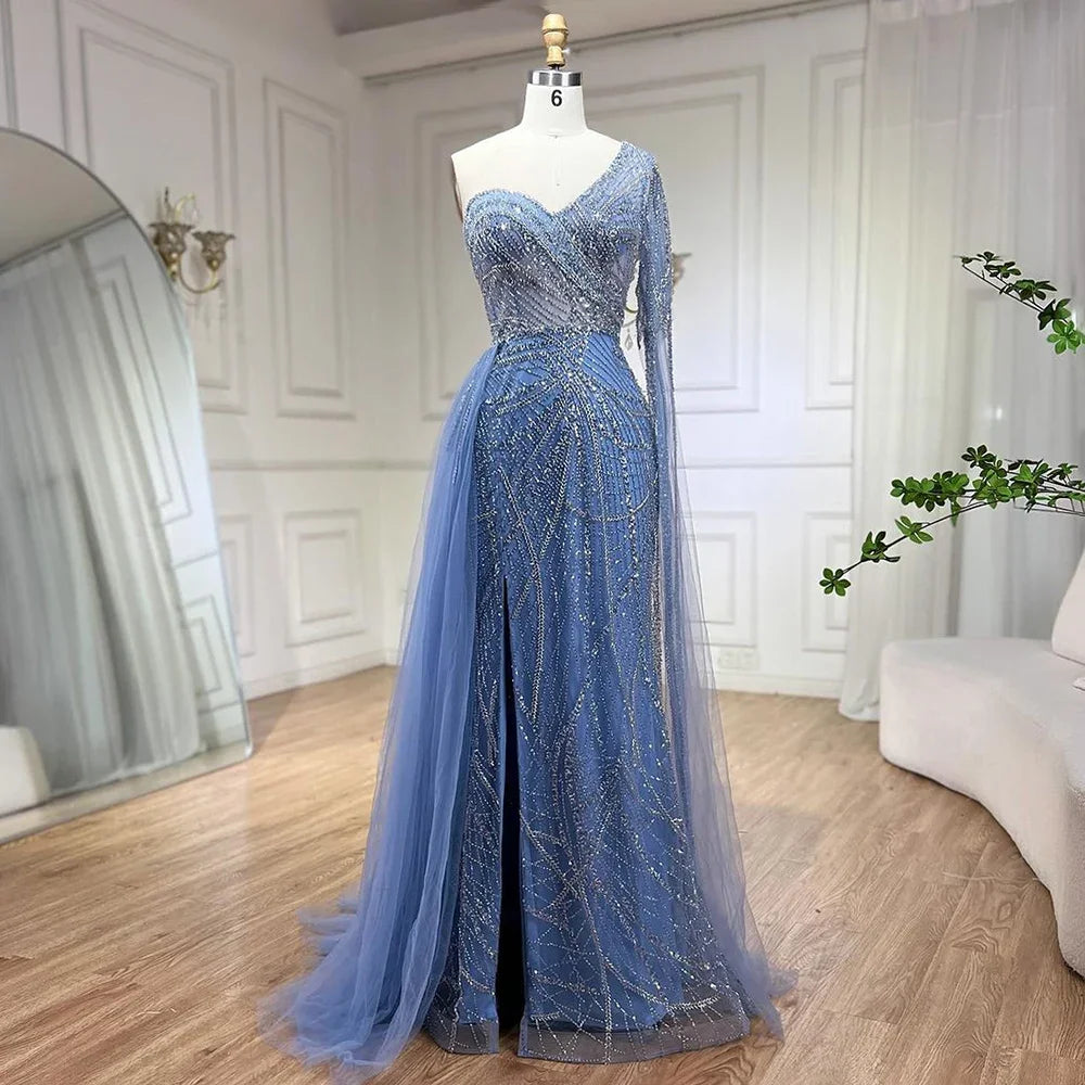 Lowest Price Serene Hill Arabian Blue Elegant Mermaid Evening Dress with Beaded Skirt - Luxury Ladies Wedding Party Dress 2024 LA72174 Lowest Price Serene Hill Arabian Blue Elegant Mermaid Evening Dress with Beaded Skirt - Luxury Ladies Wedding Party Dress 2024 LA72174