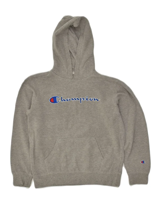 Crazy Deals CHAMPION Womens Graphic Hoodie Jumper UK 16 Large Grey