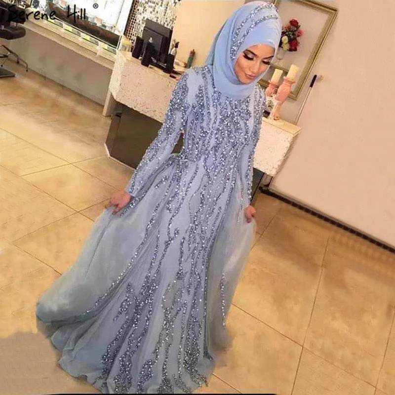 New Markdowns Grey Mermaid Dubai Designer Evening Dresses Beading Sequined Long Sleeves LA6302 New Markdowns Grey Mermaid Dubai Designer Evening Dresses Beading Sequined Long Sleeves LA6302
