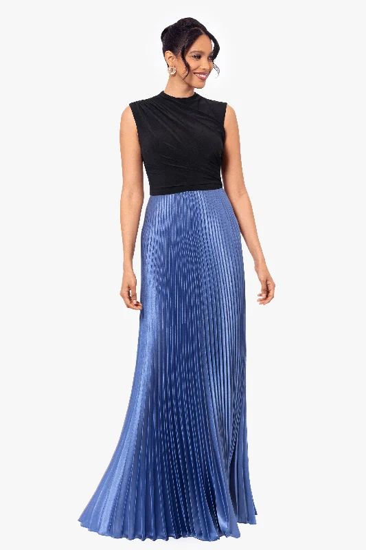 Deal Frenzy Petite "Katrina" Long Jersey Knit Pleated Skirt Dress