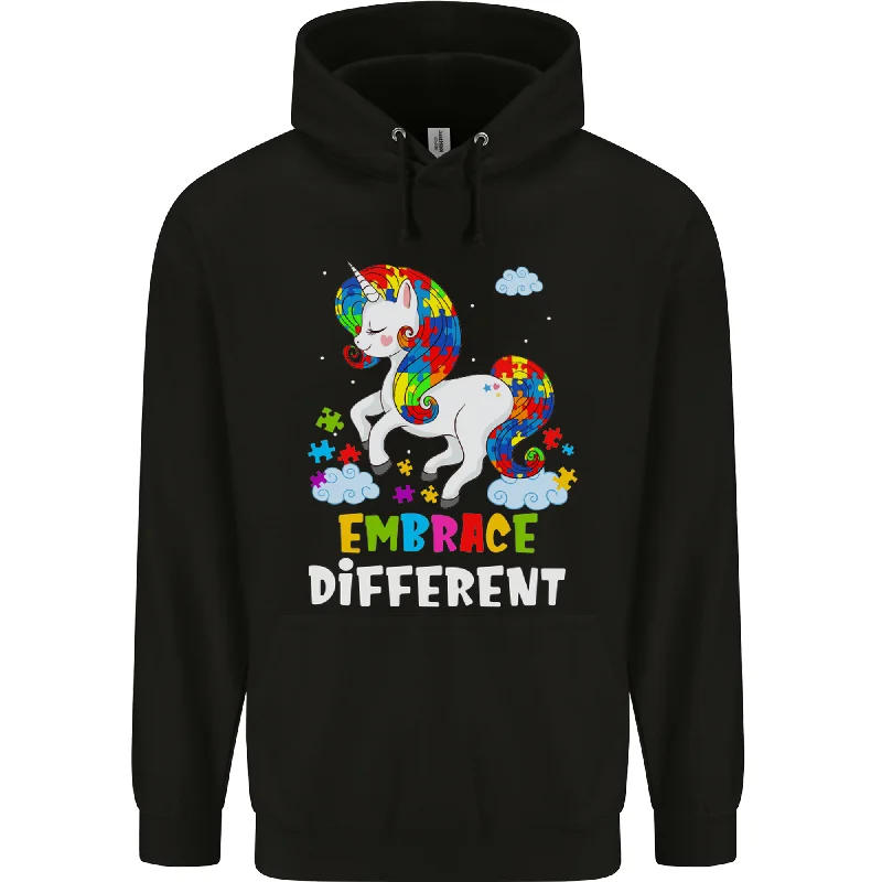 Exclusive Savings Autism Unicorn Embrace Different Autistic Mens 80% Cotton Hoodie