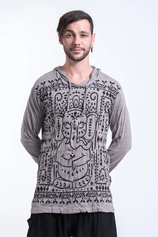 Price Cut Sure Design Unisex Shanti Ganesha Hoodie Gray