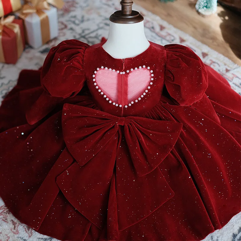 Instant Savings Girl Christmas Dress Flower Girl Dress Toddler Puff Sleeves Red Velvet Sequins Birthday Party Dress Instant Savings Girl Christmas Dress Flower Girl Dress Toddler Puff Sleeves Red Velvet Sequins Birthday Party Dress
