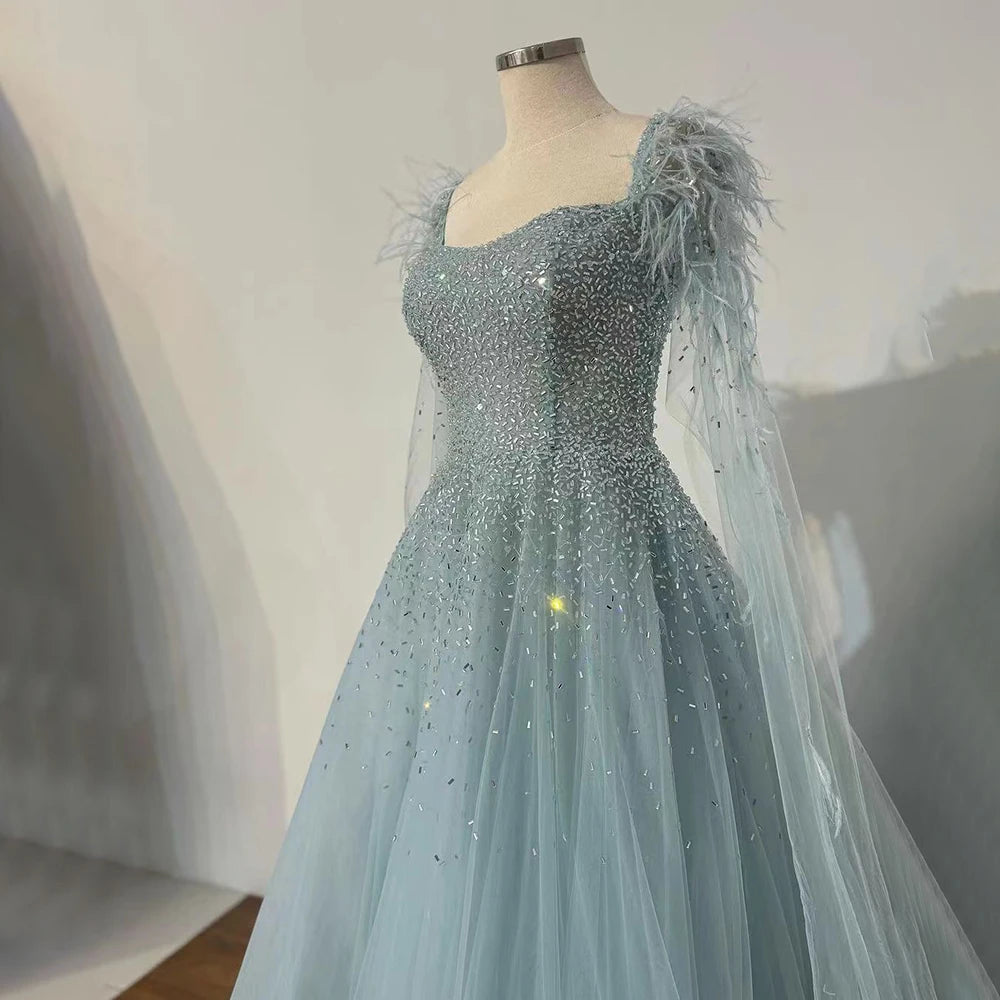 Act Now Serene Hill Arabic Blue A Line Feathers Cape Sleeves Beaded Luxury Saudi Evening Dresses Gowns for Formal Occasion 2024 LA71782A Act Now Serene Hill Arabic Blue A Line Feathers Cape Sleeves Beaded Luxury Saudi Evening Dresses Gowns for Formal Occasion 2024 LA71782A
