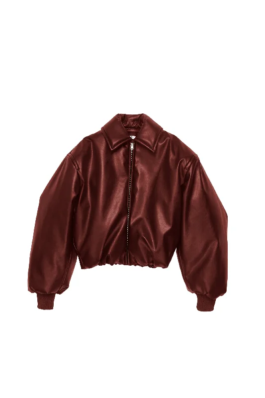Midnight Madness Acne Studios Coated Bomber Jacket (Dark Burgundy)
