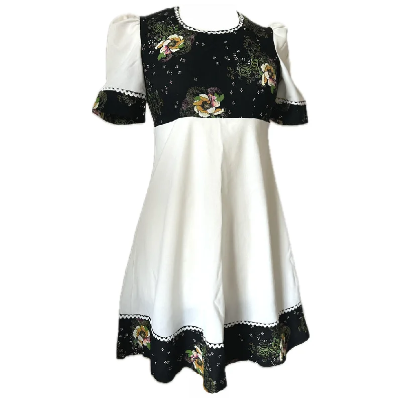 Lowest Price Puff sleeved vintage 1960s floral bodice mini dress