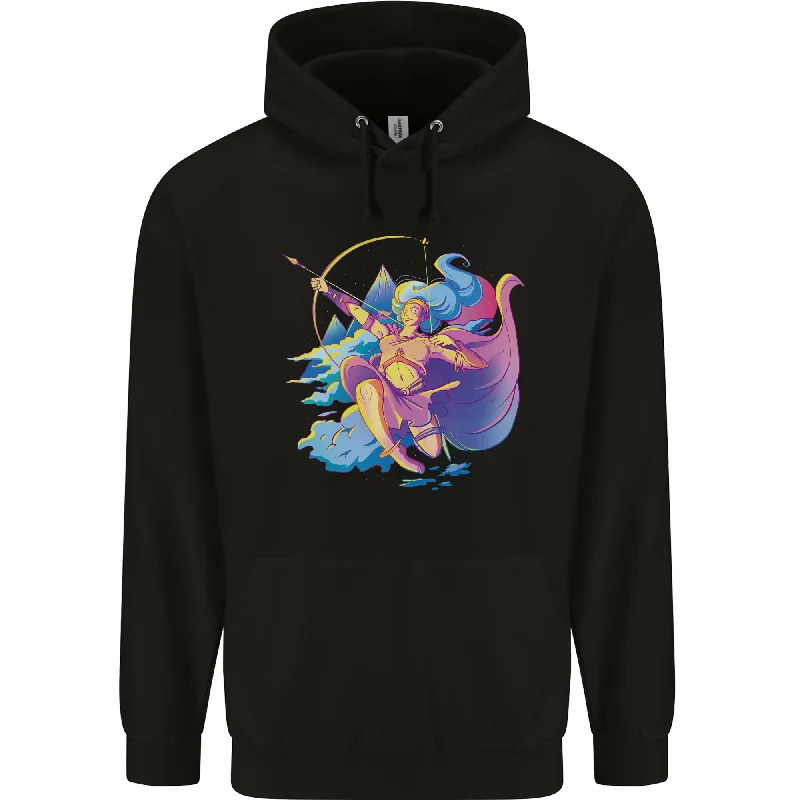 Limited Availability Artemis Greek Goddess of Wild Animals Mens 80% Cotton Hoodie