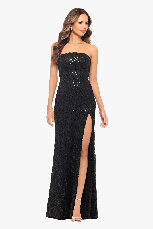 Exclusive Offers "Jenée" Long Strapless Corset Sequin Dress