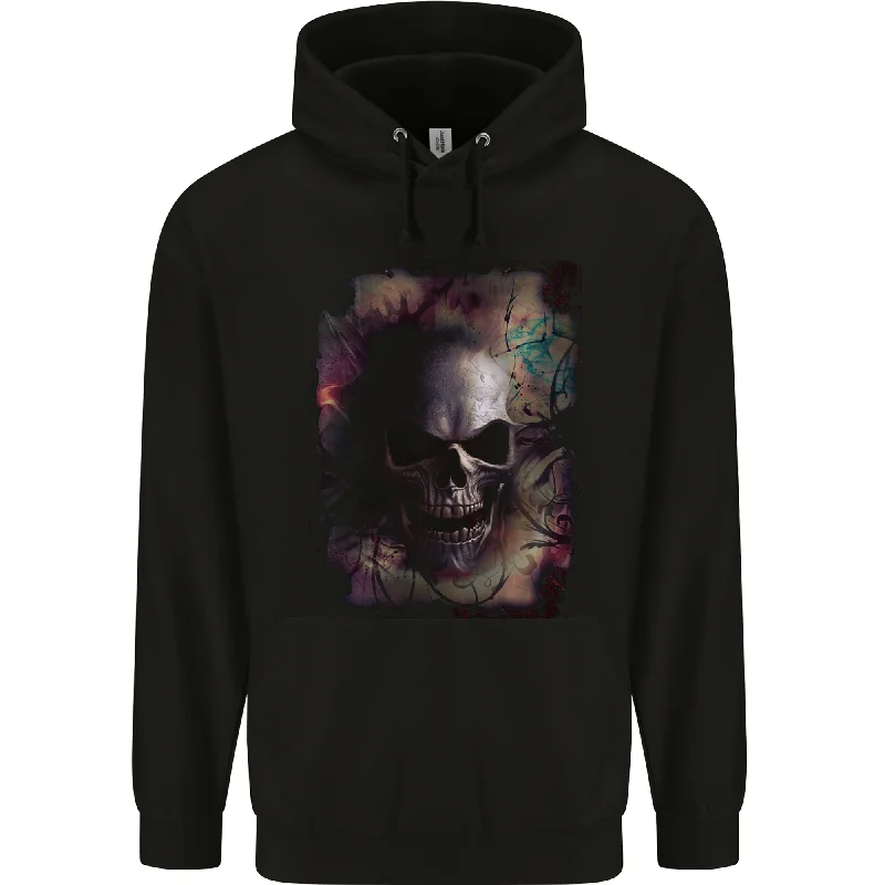 Markdowns Artistic Skull Gothic Goth Mens 80% Cotton Hoodie