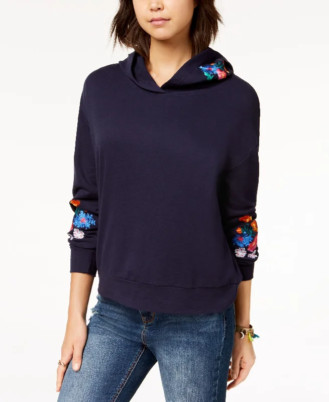 Special Promotion Almost Famous Juniors Floral Embroidered Hoodie