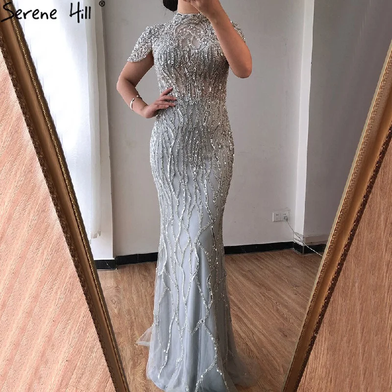 Get It Before It’s Gone Dubai Grey Mermaid Short Sleeves Evening Dresses Luxury Beading Sparkle Formal Dress 2024 Serene Hill LA70649 Get It Before It’s Gone Dubai Grey Mermaid Short Sleeves Evening Dresses Luxury Beading Sparkle Formal Dress 2024 Serene Hill LA70649
