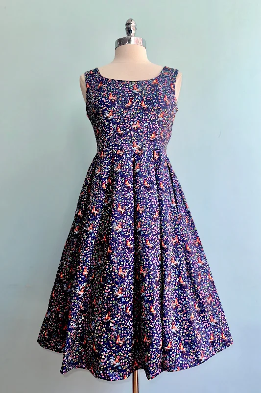 While Supplies Last Rooster Amanda Dress in Navy Floral by Dolly & Dotty