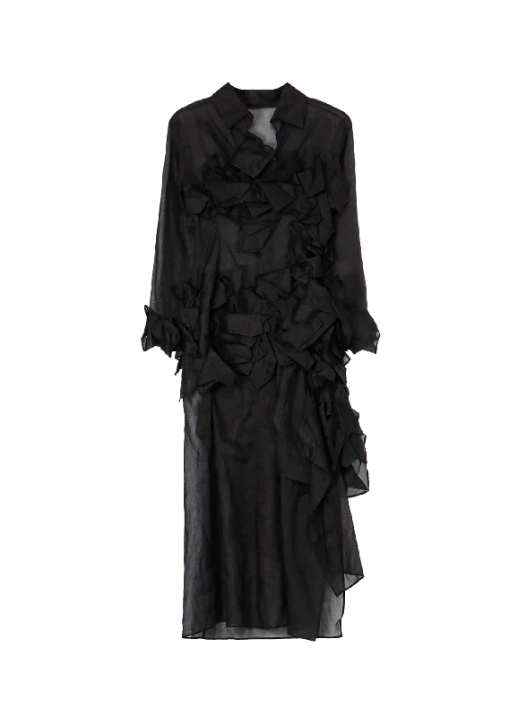 Incredible Offers ORGANZA LAWN FOLDED SHIRT DRESS