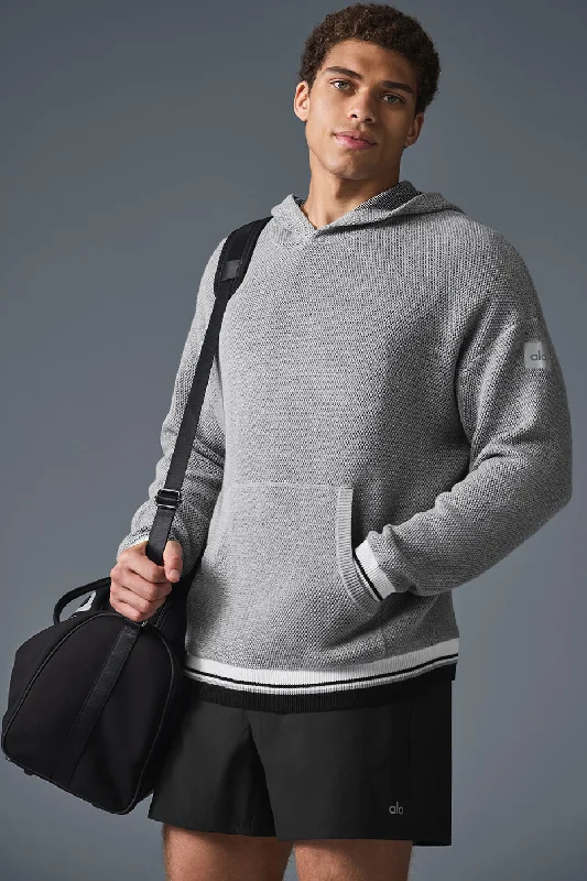 Final Markdown Sports Club Sweater Knit Hoodie - Athletic Heather Grey