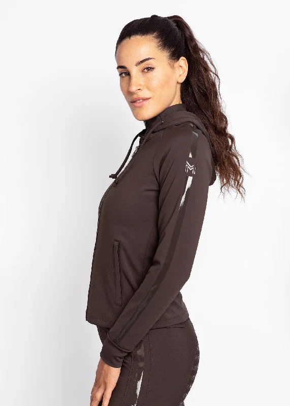 Can't Miss Reflection Zip Hoodie (Chocolate)