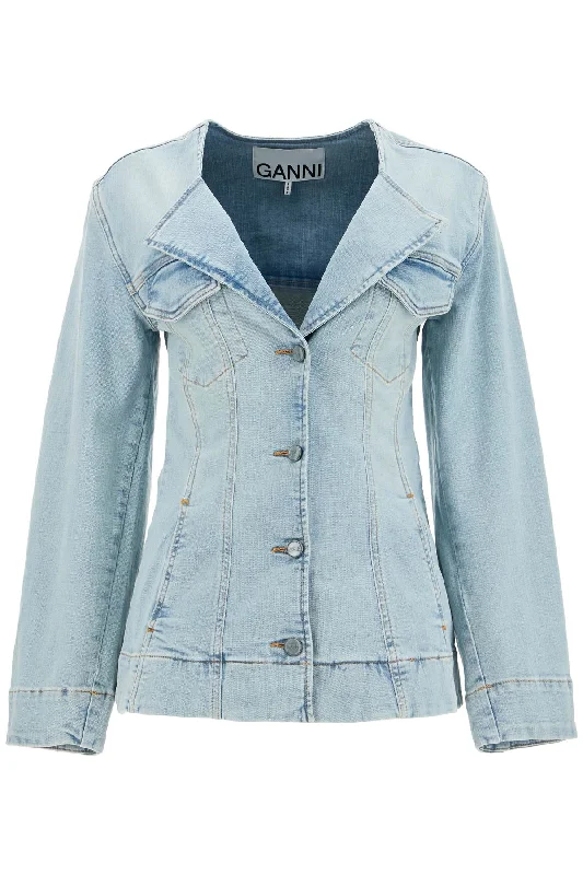 Low Prices Slim Fit Denim Stretch Blazer For A  - Blue