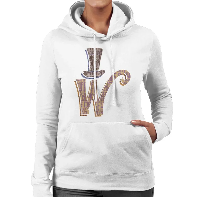 Markdown Madness Willy Wonka and The Chocolate Factory Top Hat W Women's Hooded Sweatshirt