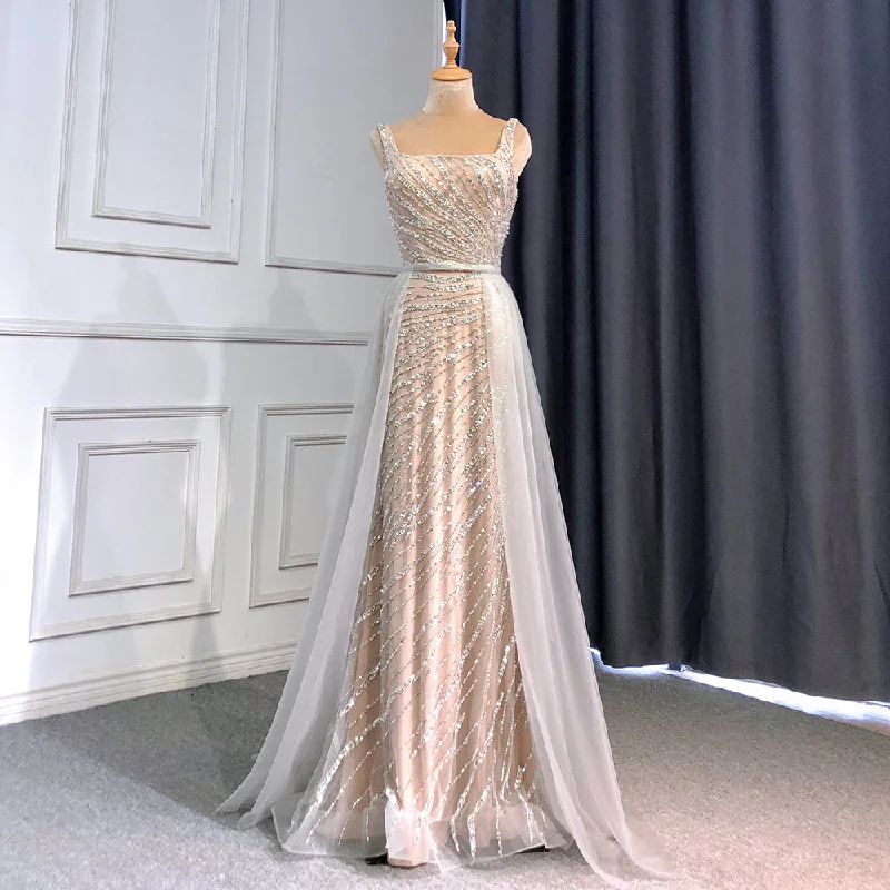 Bonus Savings Serene Hill Grey Nude Elegant Mermaid Detachable Skirt Evening Dress Dress 2024 Ladies Beaded Luxury Party LA71380L Bonus Savings Serene Hill Grey Nude Elegant Mermaid Detachable Skirt Evening Dress Dress 2024 Ladies Beaded Luxury Party LA71380L