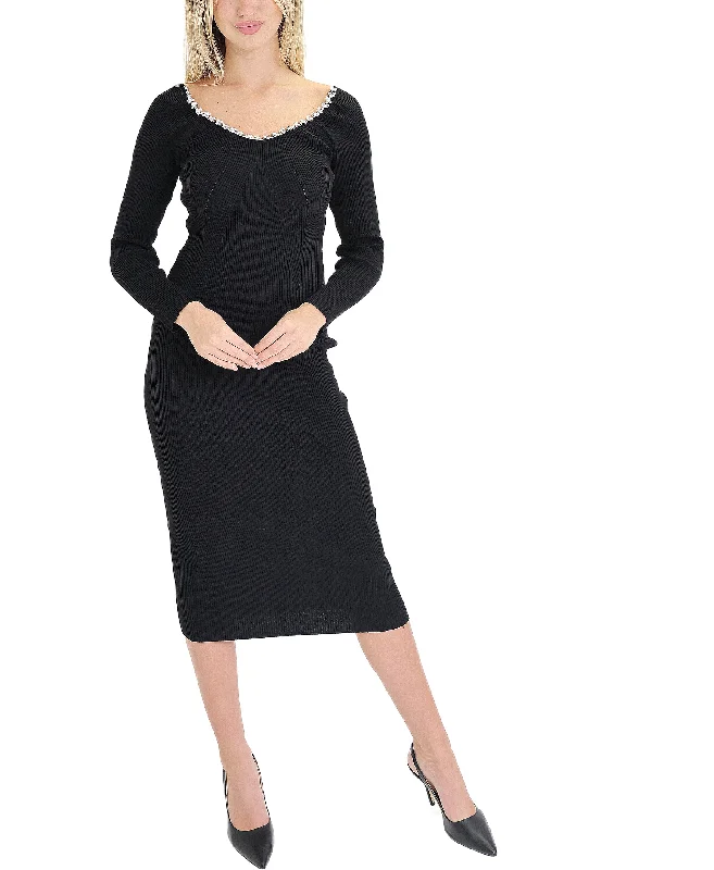 Final Markdown Knit Dress w/ Jeweled Trim