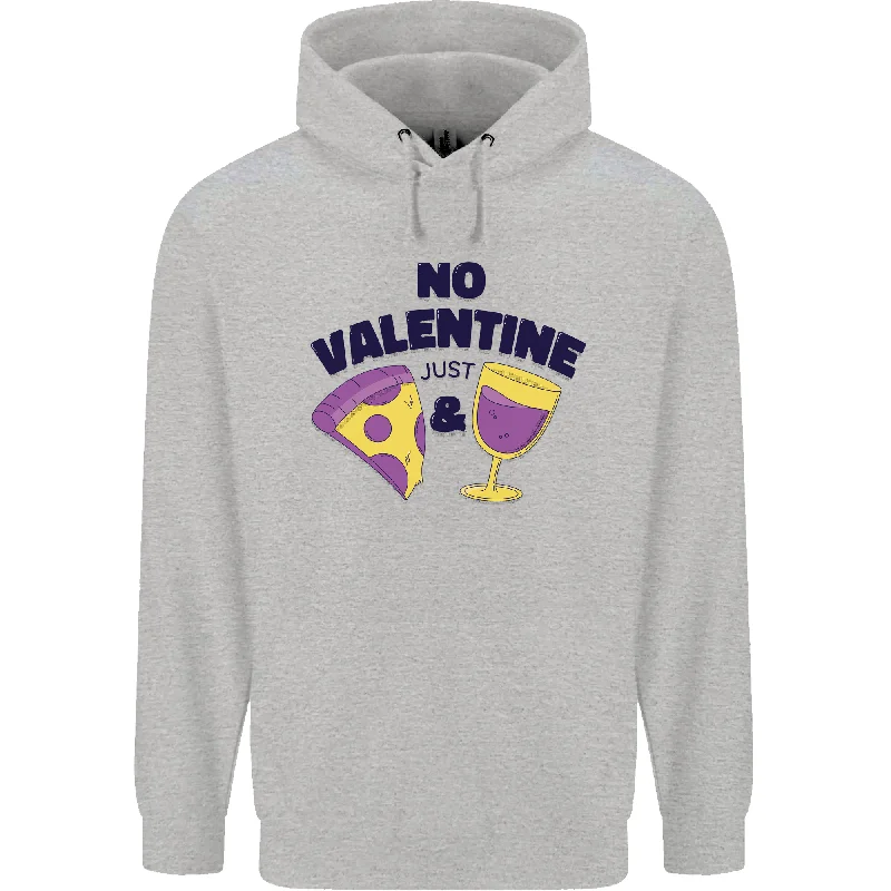 Weekend Deal Anti Valentines Day Just Pizza & Wine Mens 80% Cotton Hoodie