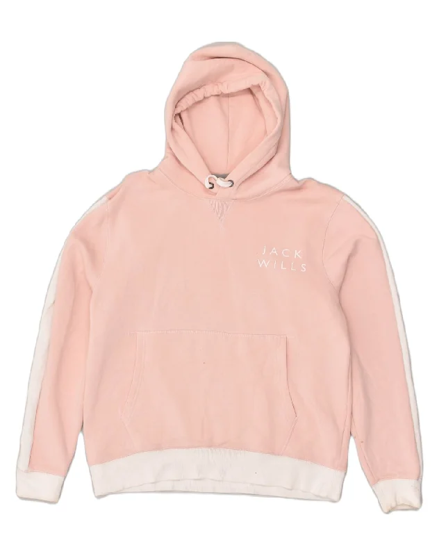 Can't Be Beat JACK WILLS Womens Hoodie Jumper UK 18 XL Pink Cotton
