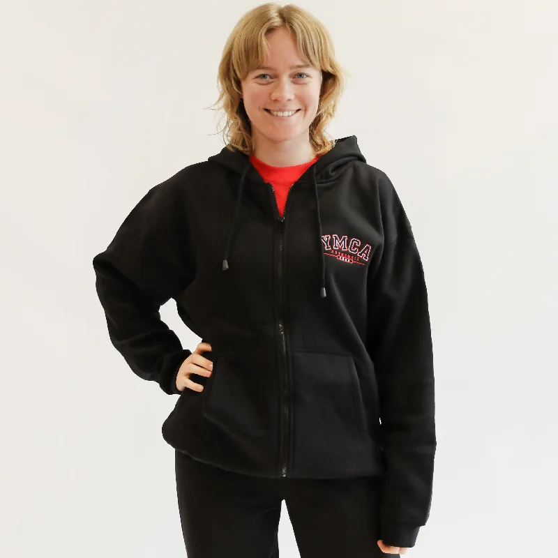 Referral Discount YMCA Authentic Zip Hoodie - Black