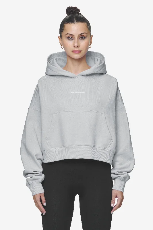 Year-End Clearance Salita Oversized Cropped Hoodie Washed Sky Grey White Gum