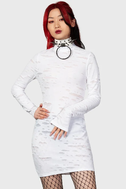 Act Now Illuminated Demon Long Sleeve Dress - Resurrect