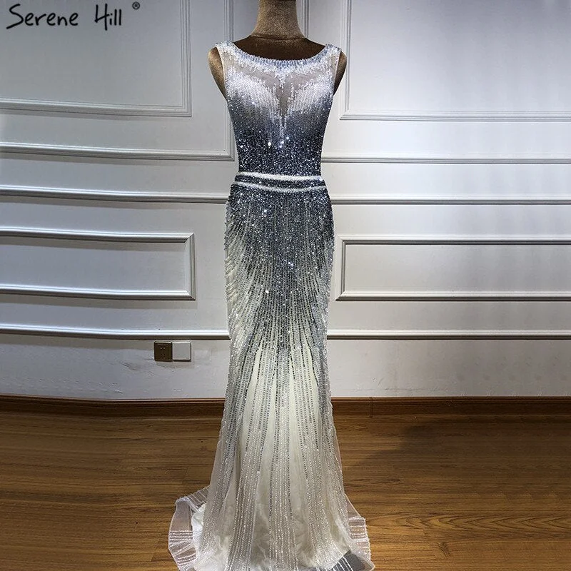 New Arrival On Sale no return no refundSale Grey New Beading Crystal Luxury Evening Dresses 2024 High-end Mermaid Sleeveless Sexy Formal Evening Gowns Serene Hill LA6573 New Arrival On Sale no return no refundSale Grey New Beading Crystal Luxury Evening Dresses 2024 High-end Mermaid Sleeveless Sexy Formal Evening Gowns Serene Hill LA6573
