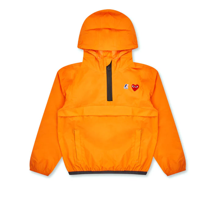 Markdowns PLAY Comme des Garçons x K-WAY Kids Half Zip Jacket (Orange)