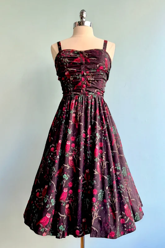 Exclusive Deal Red Owls Eden Dress by Miss Lulo