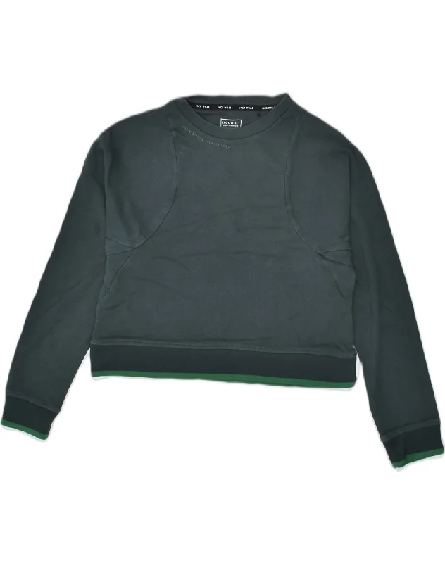 Stock Up and Save JACK WILLS Womens Crop Sweatshirt Jumper UK 10 Small  Green Cotton