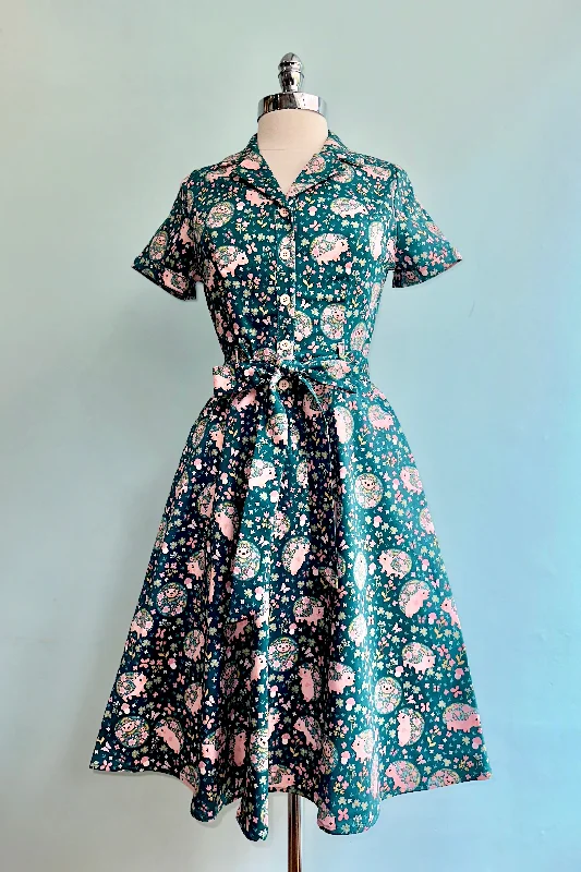 Super Sale Hedgehogs Knee-Length Shirtwaist Dress by Eva Rose