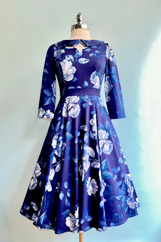 Today’s Special Blue Floral Dafney Swing Dress by Hearts & Roses London