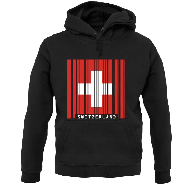 Deep Discounts Switzerland Barcode Style Flag Unisex Hoodie