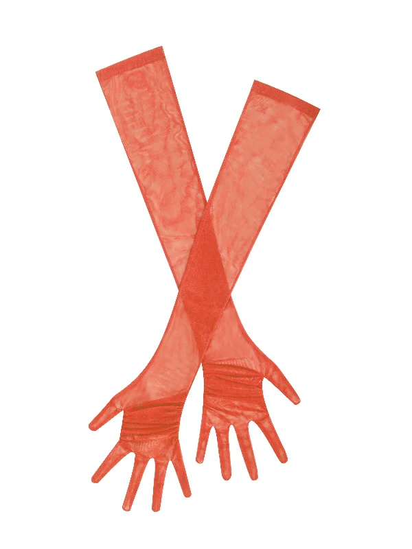 Price Reduction Qira Poppy Mesh Opera-length Gloves