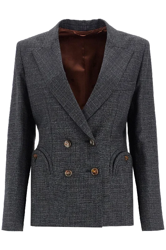 Lowest Price Hunley Double-breasted Wool Blazer  - Grey