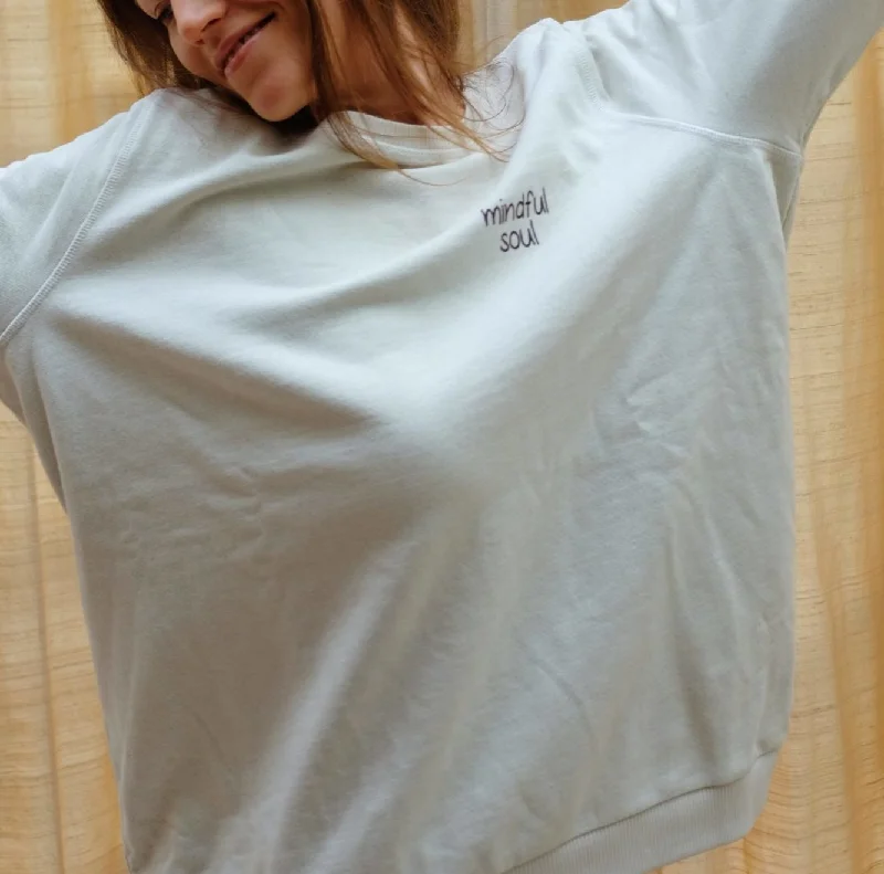 Savings Bonanza Feel Good Sweater Embroided Mindful Ecru