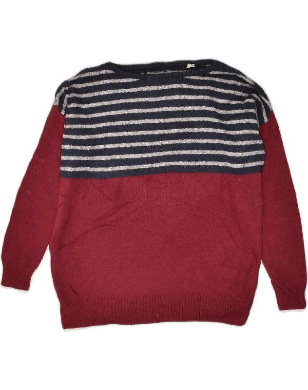 Members Only JACK WILLS Womens Oversized Boat Neck Jumper Sweater UK 10 Small Maroon