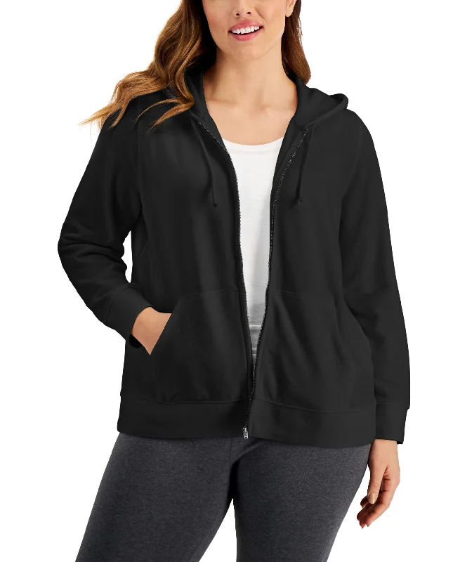 New Deals Style & Co Plus Size Solid Zip Up Hoodie